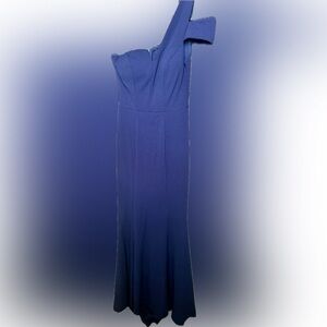 Betsy & Adam Navy One Shoulder